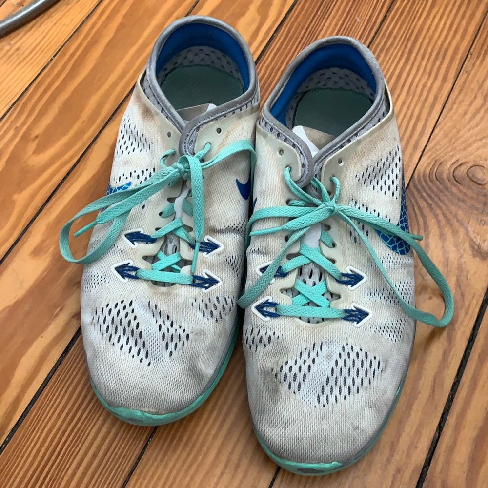 Blue and White Nike Sneakers